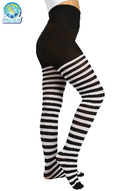 CALZE COLLANT RIGA NERO BIANCO BAMBINA